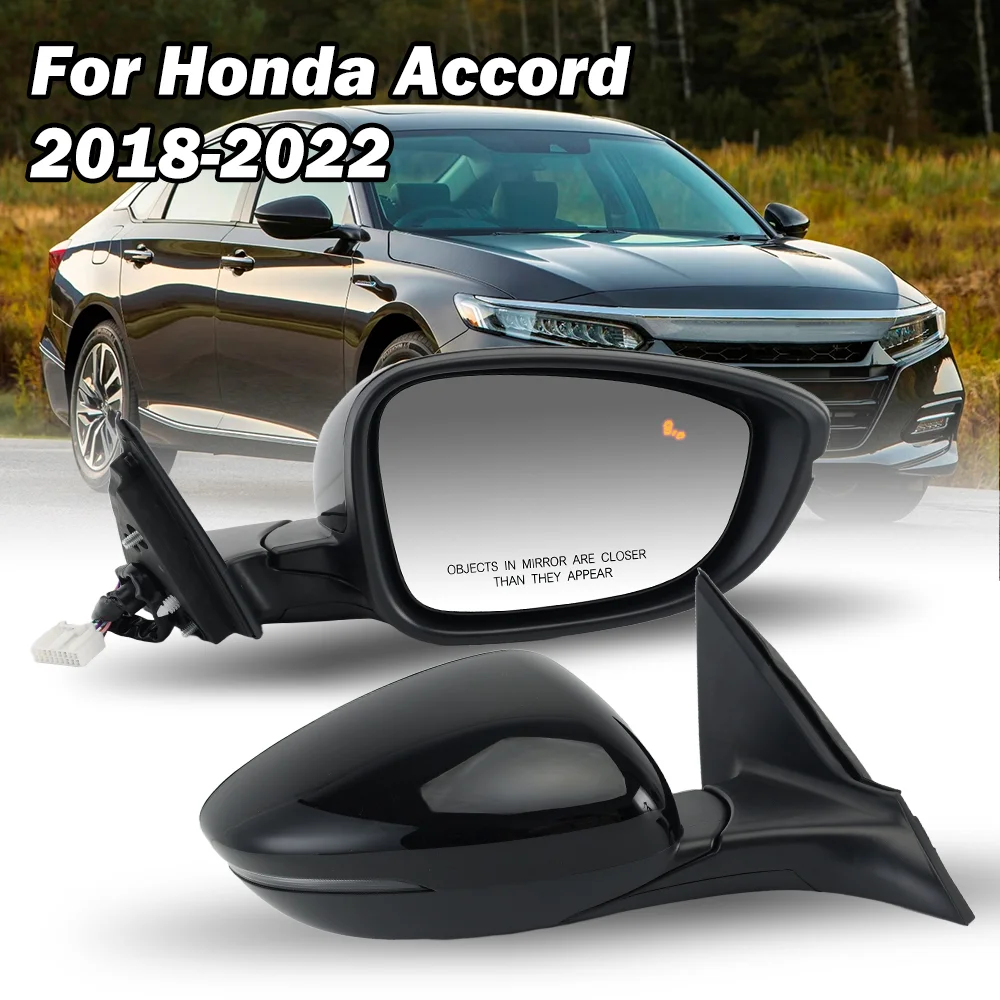 

Боковое зеркало заднего вида для Honda Accord CV1 2018-2022, сборка зеркала для американского рынка, 8 контактов, электрическое, с подогревом, с функцией мониторинга слепых зон, ручное складывание