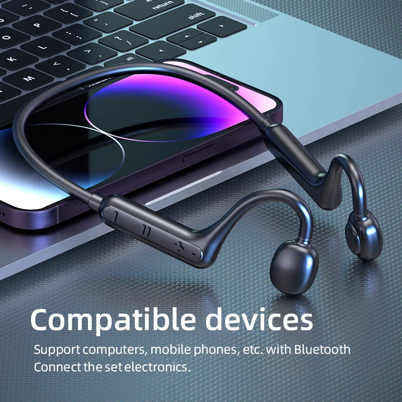 سماعة بلوتوث لاسلكية Ks15 ، مثبتة على الرقبة ، طاقة بطارية عالية ، توصيل صوت ، عمر بطارية طويل #2