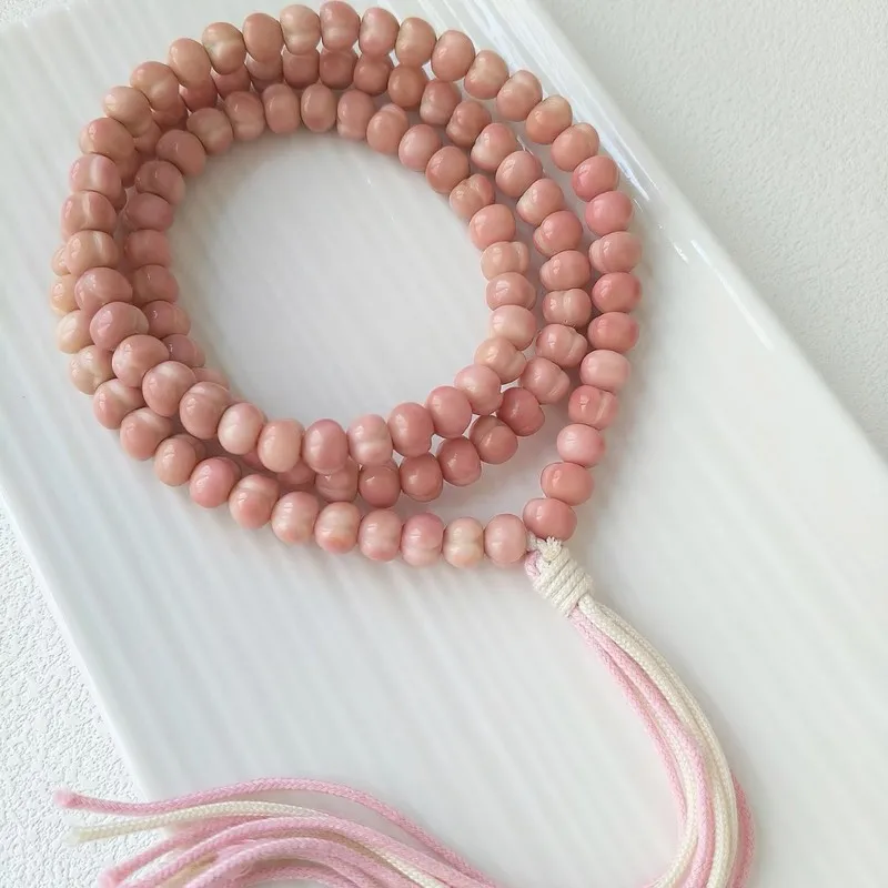 Pink Ridge Peach Bead Chain Fashion Jewelry Single Item 6Mm