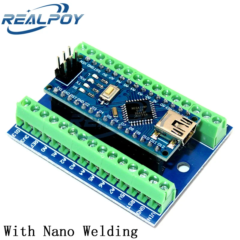 NANO V3.0 3.0 Controller Terminal Adapter Erweiterungsplatine Einfache Erweiterungsplatte für Arduino AVR ATMEGA328P