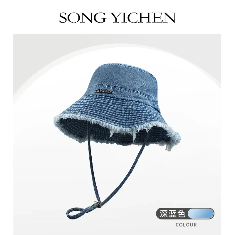 Корейские панамы в стиле ретро с леопардовым принтом, женская летняя уличная джинсовая шляпа от солнца с большими полями, альпинистская шляпа для мужчин