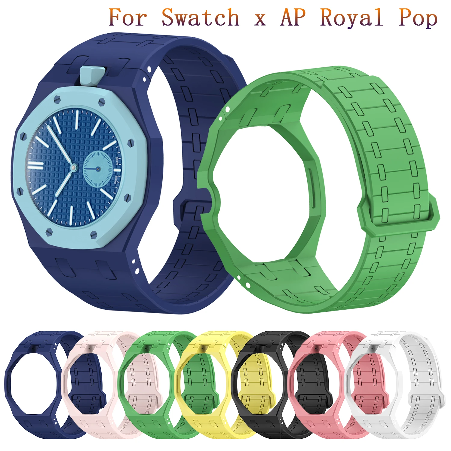 Magnetic Modification Set Case Strap for Swatch X AP Royal POP Pocket Watch Convert to Wristwatch Replacement Accessories Correa
