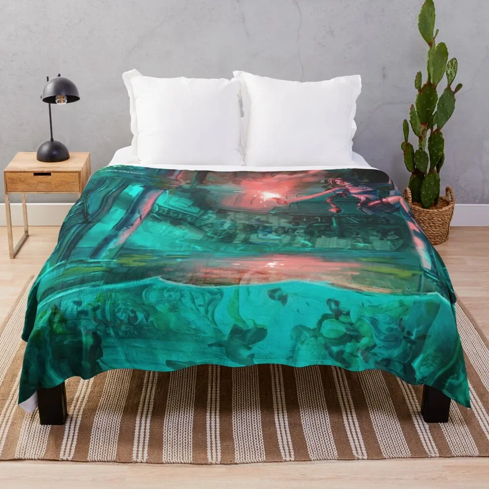 Wreck of the Maria Doria - Tomb Raider 2 - Lara Croft Art by Eliott Cha'coco Throw Blanket Luxury Brand Decorative Beds Blankets