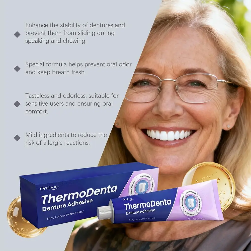 40 جرام طقم أسنان دائم تحديد لاصق طويل الأمد لينة Reliner الأسنان الغراء أطقم الأسنان الثابتة العناية بالفم للنساء اليومي الرجال Adu R9H6 #2