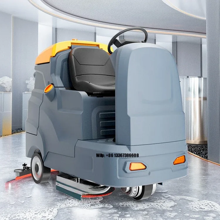 Double Professional Brush Floor Scrubber Strong Durable Industrial Grade Floor Cleaning Machine