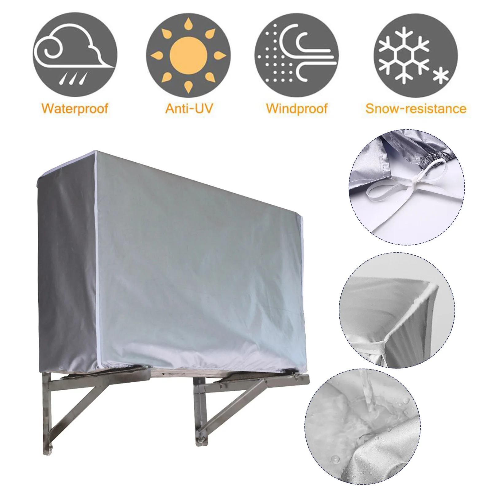 Air Conditioner Cover Anti-Dust Anti-Snow Waterproof Air Conditioner Protective Cover for Outdoor Sunproof AC Unit Dust Cover