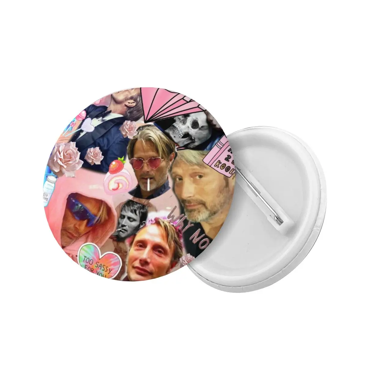 Hannibal Soft Button Pin Custom Creative Mads Mikkelsen Hannibal Face Pinback Badges Brooches Friends Gift