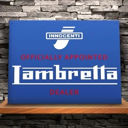 Large Lambretta “Official Dealer” Vintage Alcohol Metal Tin Sign Poster Wall Plaque 12x8inch 20x30cm 16x12inch 40x30cm