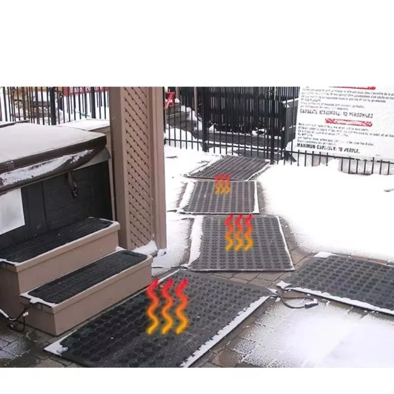 Outdoor design ice and snow melting mats pad system