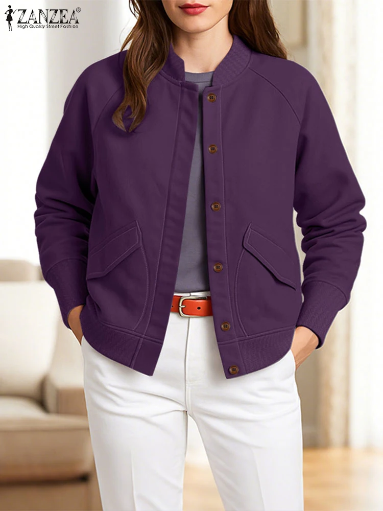

ZANZEA 2022, осенние вязаные пальто, модные женские куртки, винтажные повседневные однотонные рабочие верхние одежды с длинными рукавами, женская уличная одежда Chaqueta