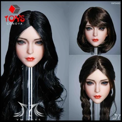 YMTOYS YMT049 1/6 아시아 뷰티 소녀 검은/갈색 머리 파란 눈 머리 조각 맞는 12 ''여성 PH JIAOU 액션 피규어 인형