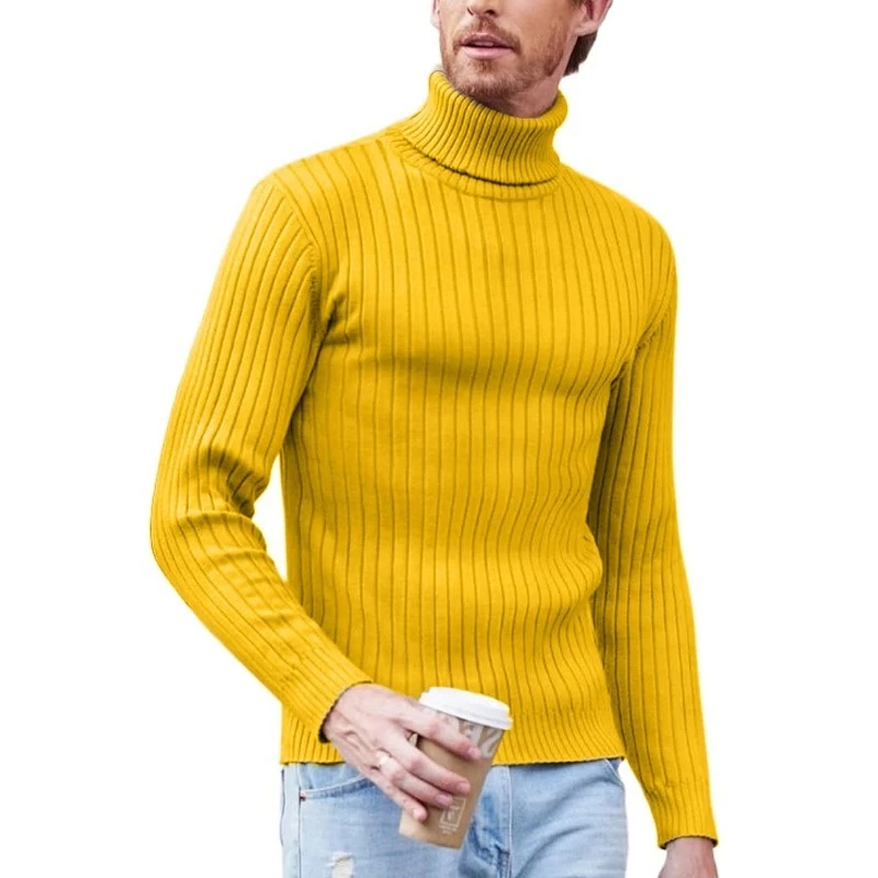 Animal Game Autum Men's Casual Pullover Wool Turtleneck Sweater Stripe Knitted Winter Warm Outerwear Jerseys Stripes Basic Tops