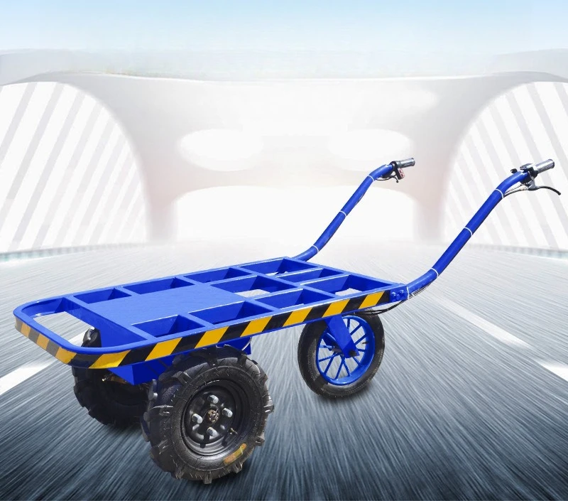 2025年型電動三輪手押し車、小型平床トラックの運搬用、農業用二輪電動アシスト運搬車