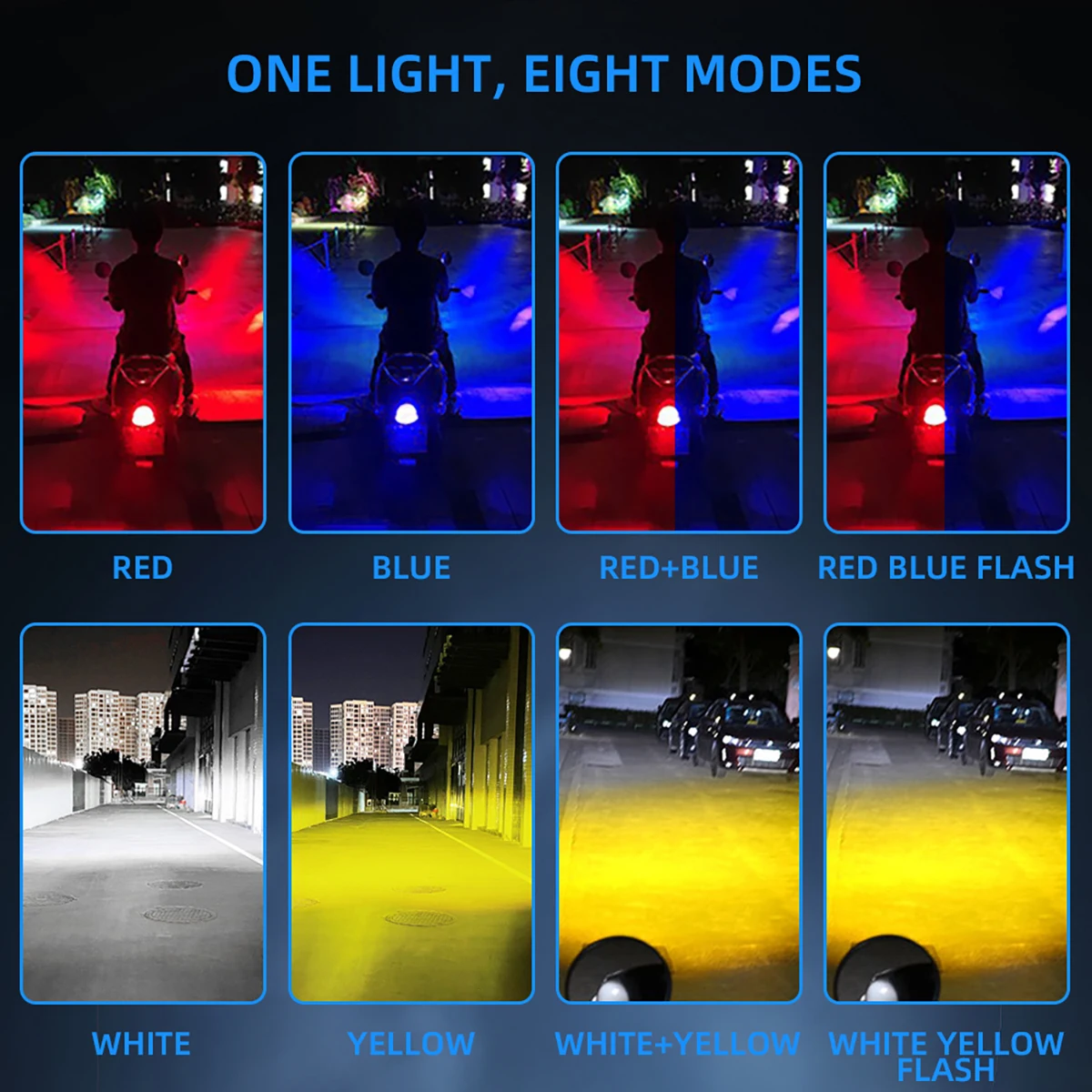 2pcs Cow Shape Motorcycle LED 8 Modes Headlight Lamp Fog Light Electric Vehicle Projector Lens Spotlight For Moto High Quality