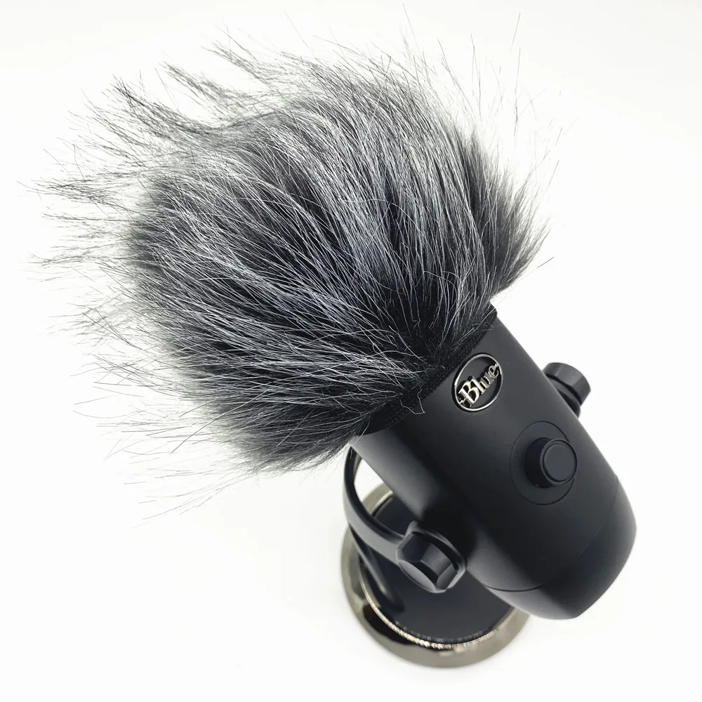 Protector de cubierta de viento para parabrisas, accesorios de esponja para Logitech BLUE YETI X, anclaje de voz, grabación, gato muerto, peludo