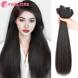 Synthetic Wig Three-piece 23-inch Long Straight Hair Fluffy Wig For Women With Long Hair Invisible Traceless Hair Extension Wig