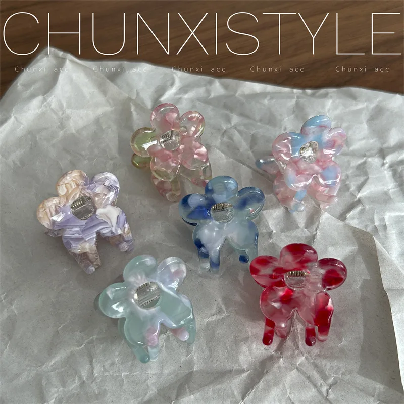 

Small Acetate Flower Hair Claw for Women Delicate Side Bangs Clip Summer Mini Hair Clips Non Slip Strong Hold Hair Accessories