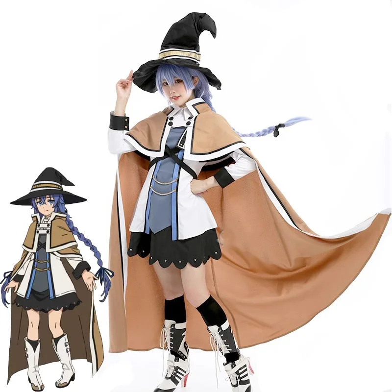 

Anime Mushoku Tensei Isekai Ittara Honki Dasu Roxy Migurdia Cosplay Costume Women Cloak Top Skirt Hat Halloween Witch Uniform