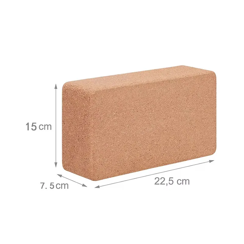 

2-Pack Natural Cork Yoga Block - Non-Slip Stretching Exercise