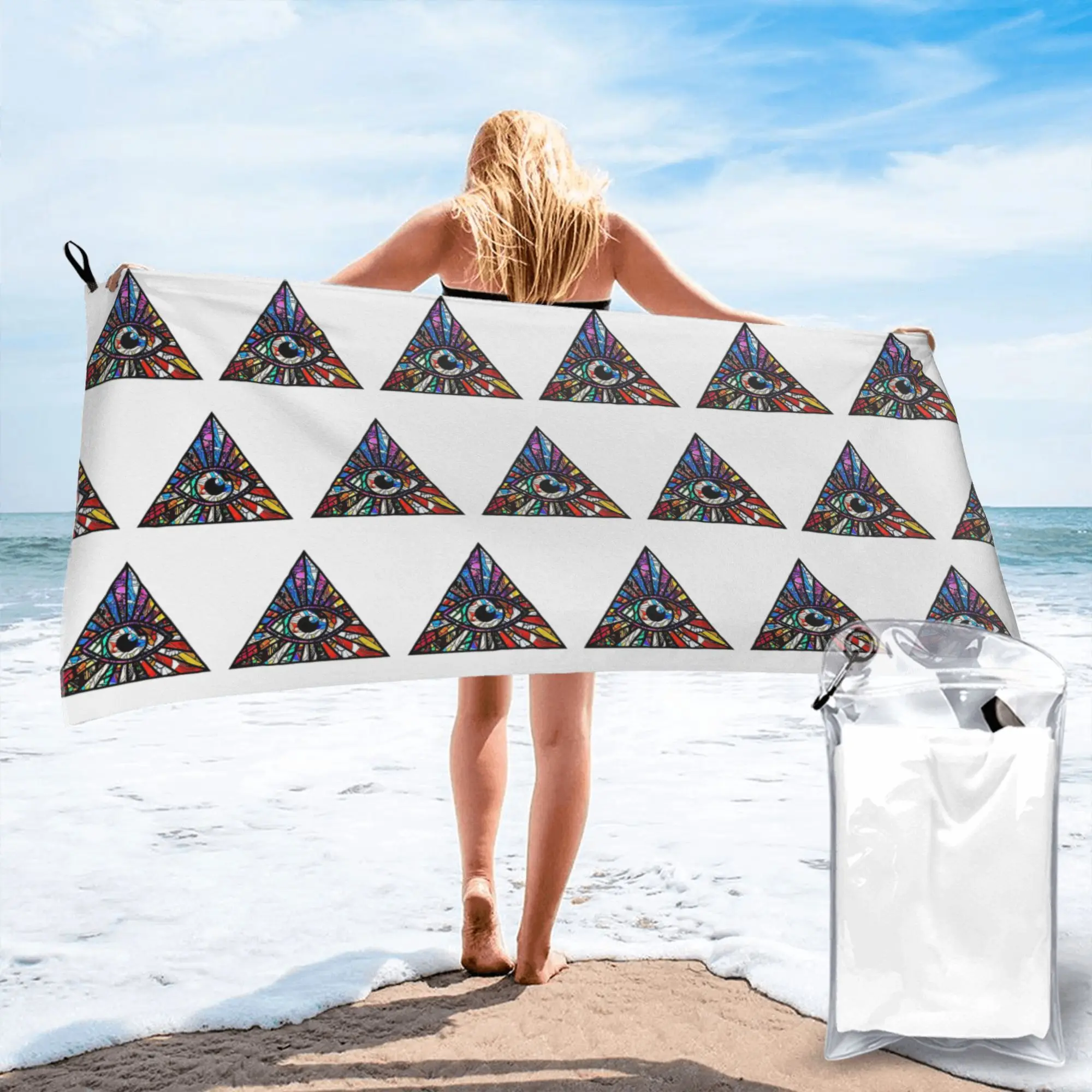 Eye Illuminati Beach Towel Soft Microfiber Quick Dry Absorbent Quick Towels For Bath