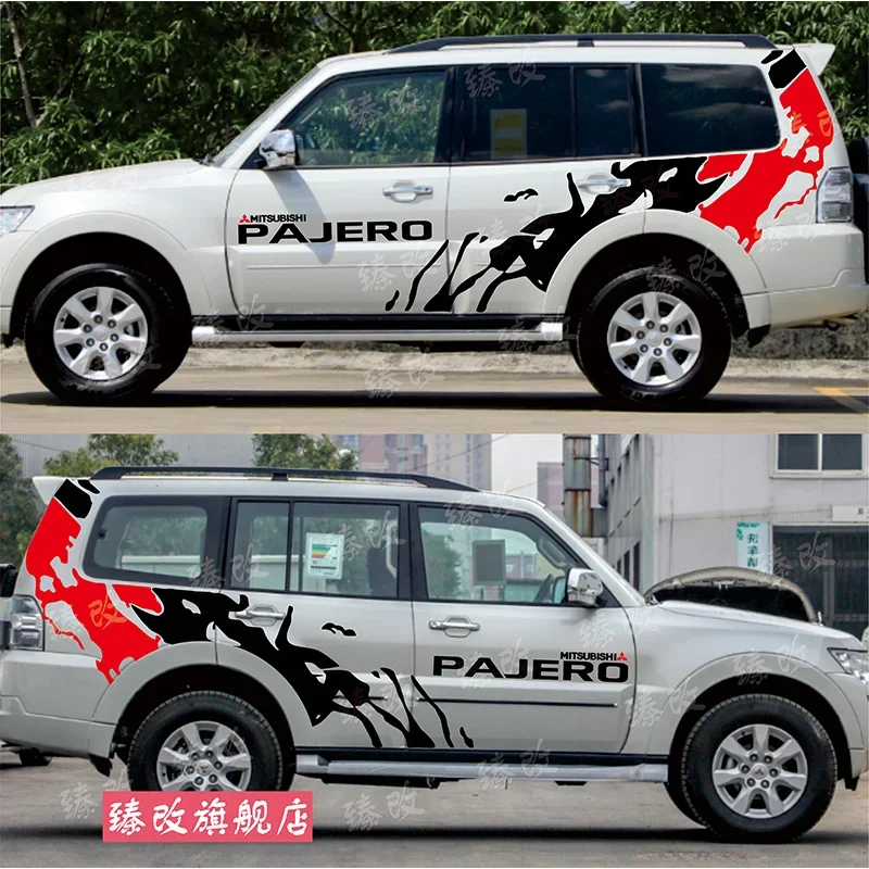 Car Stickers Custom Vinyl FOR Mitsubishi Pajero v97 v93 V73 Body Off-Road Decorative Decal Film Accessories