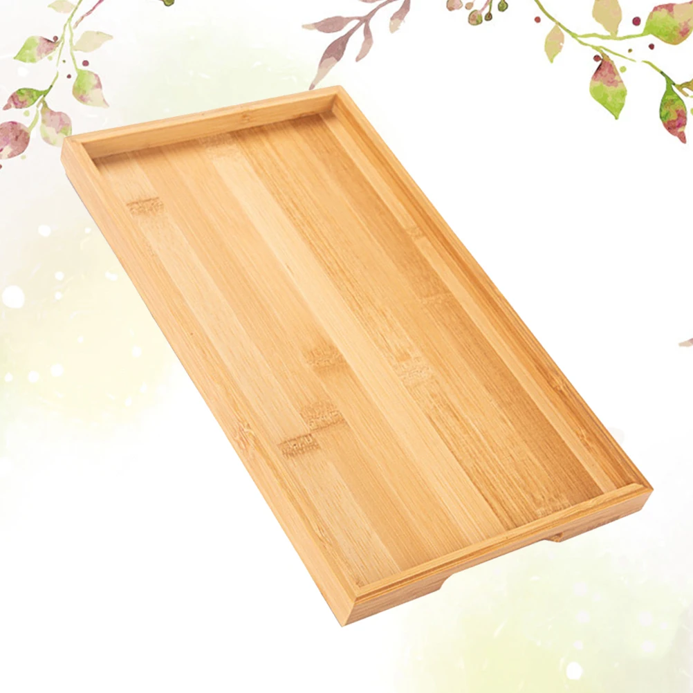 

1Pc Bamboo Fruit Tray Wooden Tray Bamboo Fruit Bowl Snack Tray Storage Tray Square Wood Tray (Khaki)