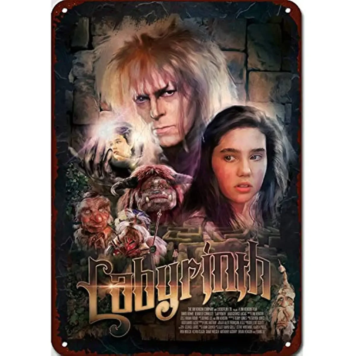 Movie Series Vintage Retro Tin Sign-Labyrinth Movie Poster - Cinema, Living Room, Bedroom, Decorative Metal Retro Sign Plaque