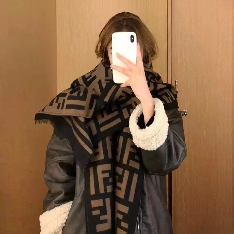 thickened warm letter anti cashmere scarf large shawl women's fashion item paired with accessories festival accessories