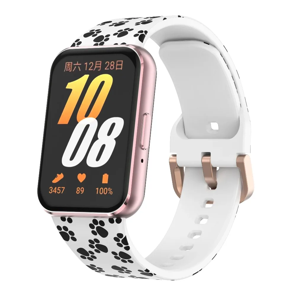 Colored Patterned Silicone Strap For Samsung Galaxy Fit 3 Adjustable Bracelet Wristband For Samsung Galaxy Fit 3 Printed Correa