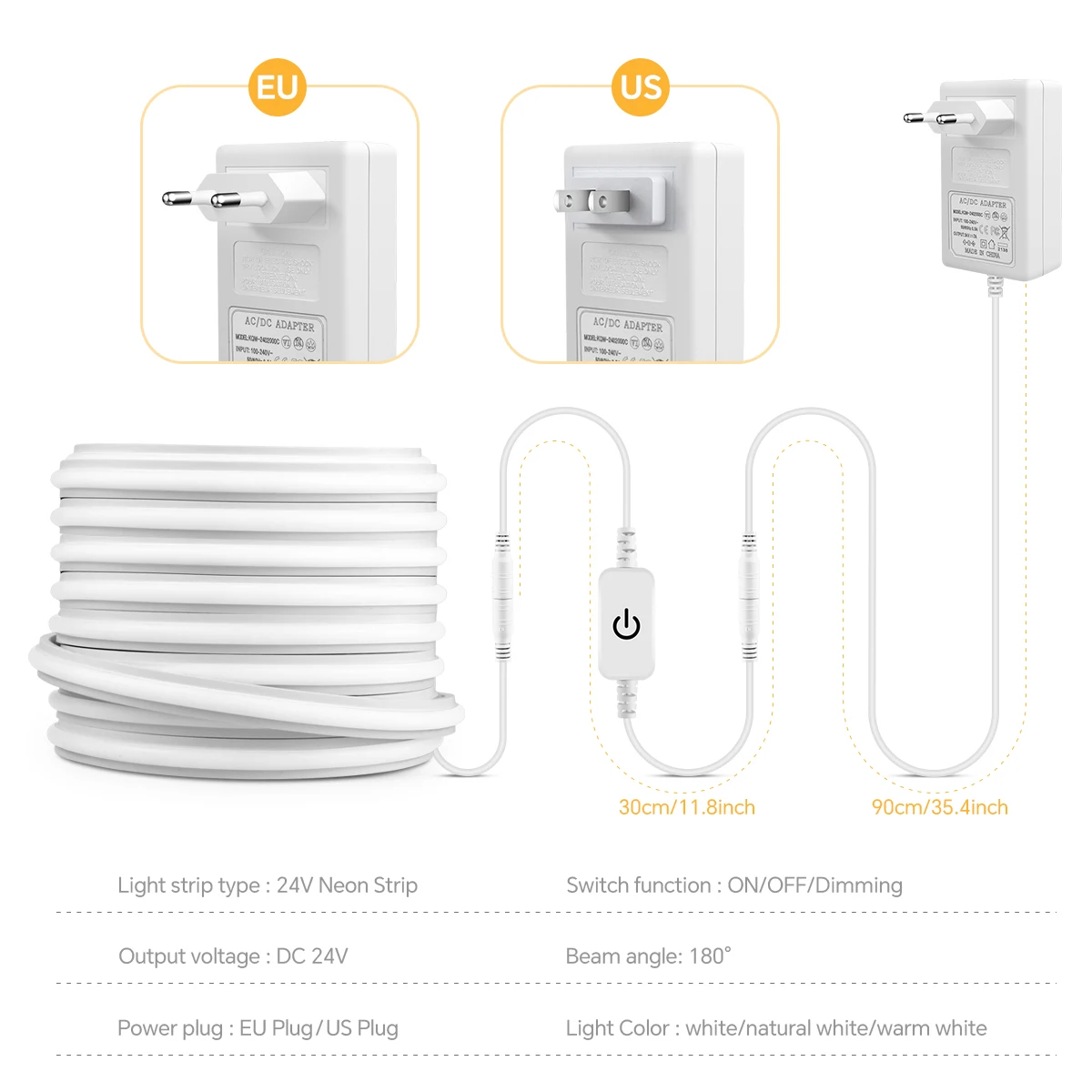 Touch Dimmer Switch Cob Led Strip Neon Lights Adhesive Self-Tape Flexible Rope Lights for Ceiling Wall Kitchen Cabinet Lighting