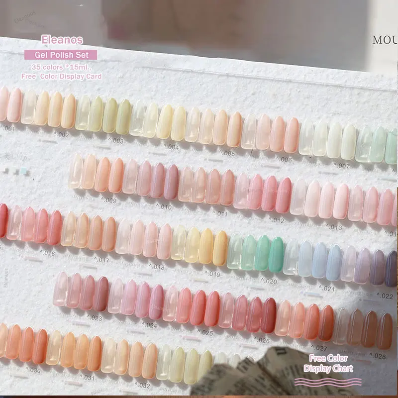 Eleanuos 35pcs Jelly Color Gel Kit Ice Through Naakt Roze Heldere Gel Transparante Gel Polish UV LED Gel Lak Heldere Gel Set 15ml