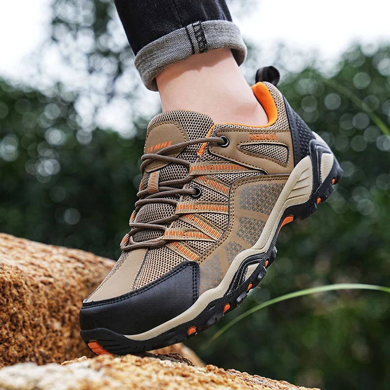 Men\'s Cycling Shoes For All Seasons, Outdoor Breathable And Anti Slip Hiking Shoes, Casual Sports Hiking Shoes, Lightweight And