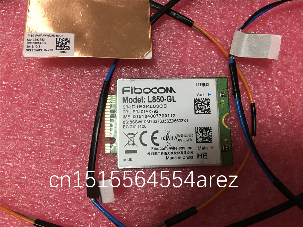 Fibocom L850-GL 01AX792 4g Wireless Module Antenna for Lenovo Thinkpad T490 T495 P43s P14s T14 Gen1 02HK909 02HK910 02HK911