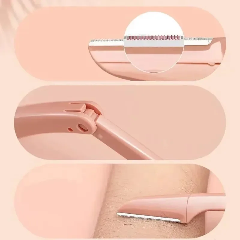3 pezzi coltello da tasca profiler per sopracciglia rimozione dei peli sopracciglio shaper rasoio epilatori facciali trimmer per sopracciglia per viso da donna
