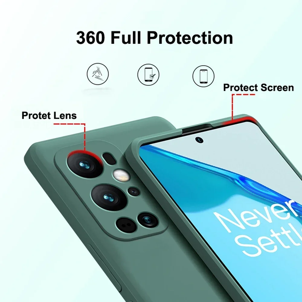 OnePlus 7 7T 8 8T 9 Pro 9R 9RT 카메라 보호 소프트 백 커버 One Plus 9Pro T R RT 용 기존 사각형 액체 실리콘 귀여운 케이스
