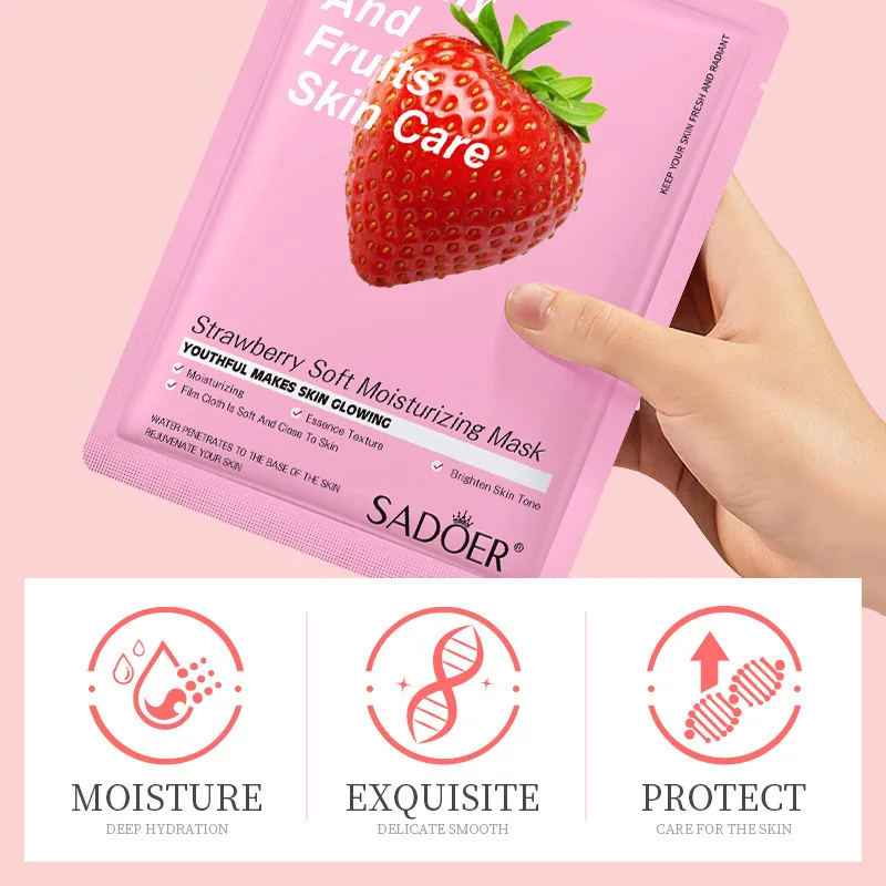 10 PCS Facial Sheet Mask Botany and Fruit Essence Extract Lemon Apples Moisturizing Hydrating