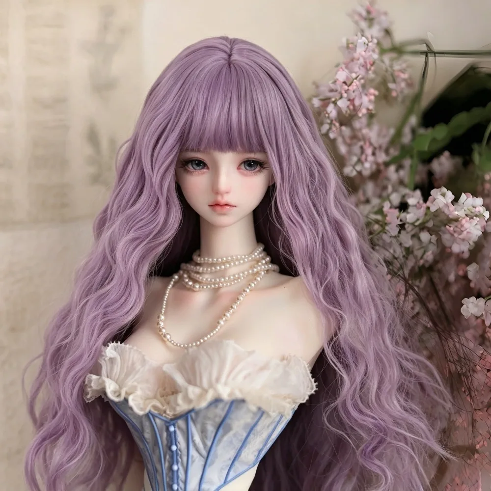BJD Doll Wig 3/4/6 Points Yeluoli Doll Dress Up Accessories Flat Bangs Wool Curls Long Hair SD Doll Making Supplies