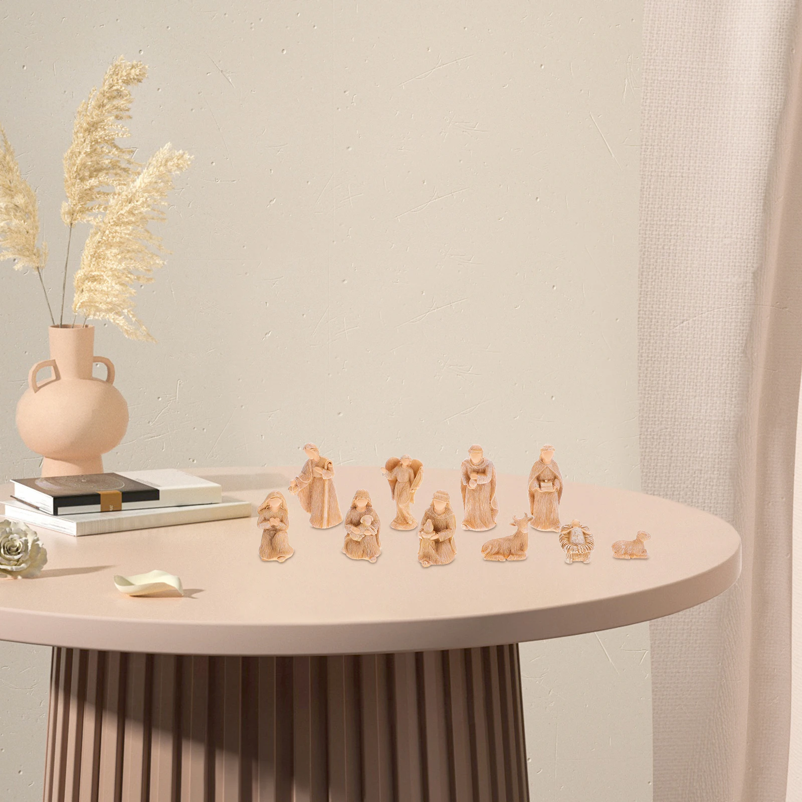 

1Set Resin Birth of Jesus Scene Christmas Nativity Decoration for Table Shelf Church Use Sacred Family Sculpture Fine