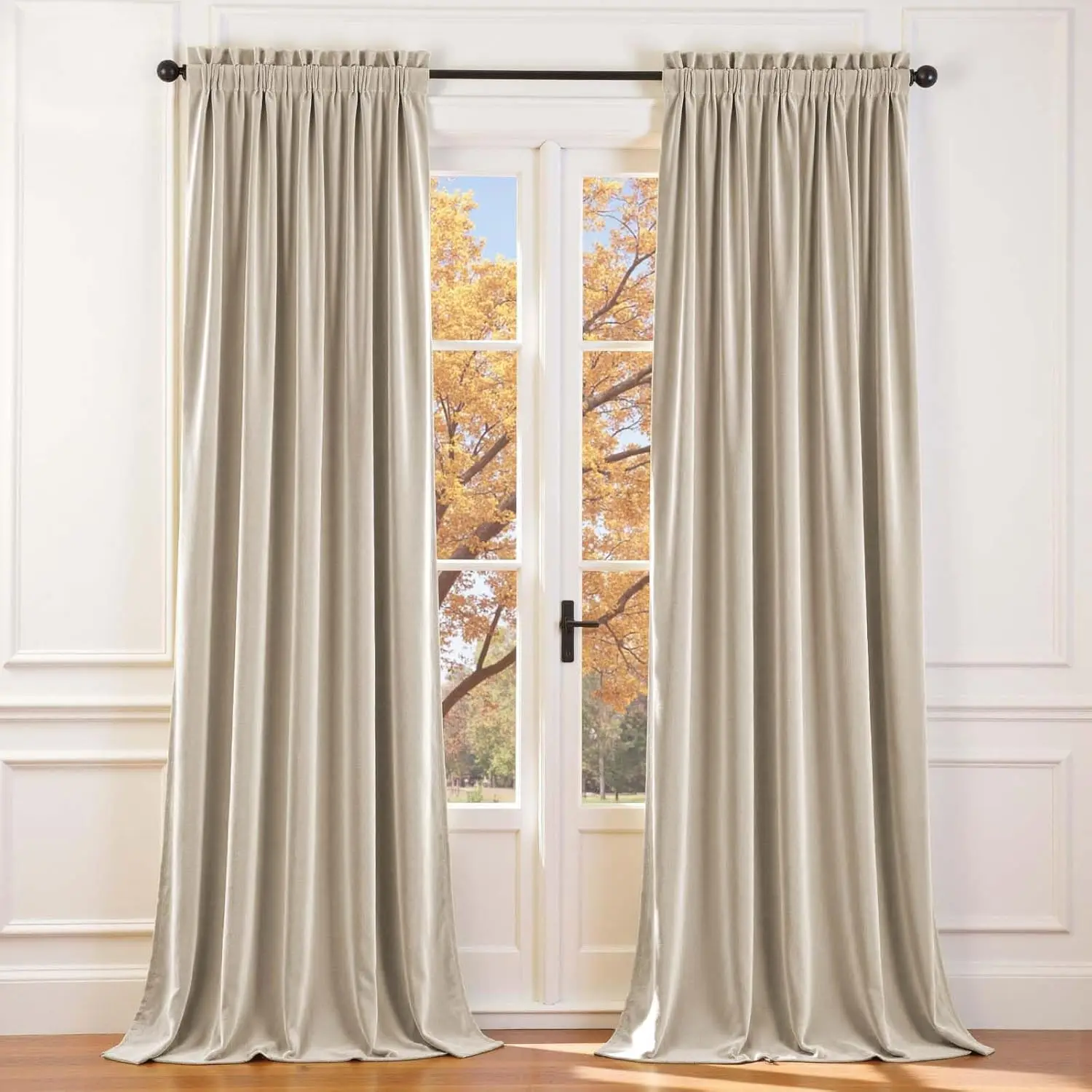 

Velvet Blackout Extra Long Curtains Thermal Insulated Room Window Drapes Super Soft Luxury Curtains for Living Room Bedr