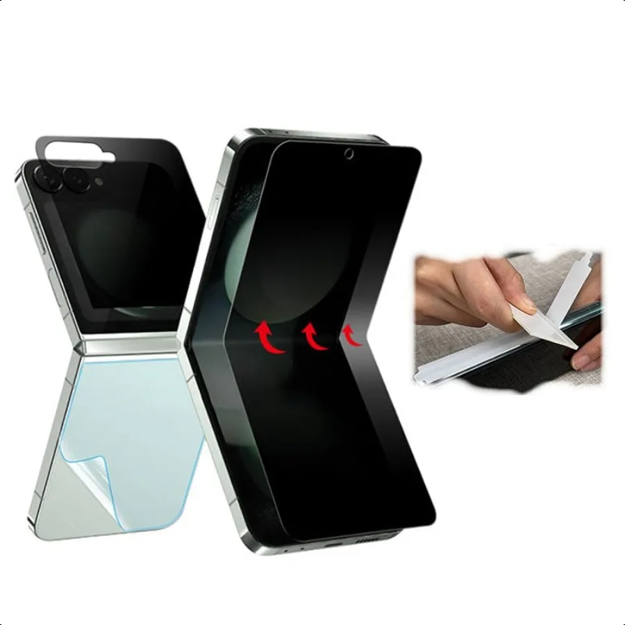 

For Samsung Galaxy Z Flip 6 Privacy Screen Protector Outside + Inside + Lens Film + Side Film With Extra (Outside + Inside) Ant
