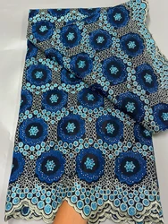 Latest African 100% Cotton Lace Fabric 2025 High Quality African Swiss Voile Lace In Switzerland  Fabric For Women Party Dress