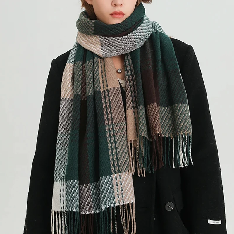 

Luxury brand Scarves Tassel Plaid Scarfs Cashmere Like Scarf Women Shawl Wrap Solid Warm Shawl Wrap Pashmina