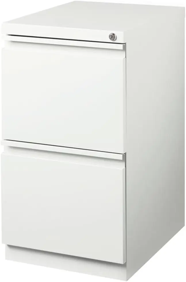 20" Deep 2 Drawer Mobile File Cabinet File in White Color	White Material	Metal