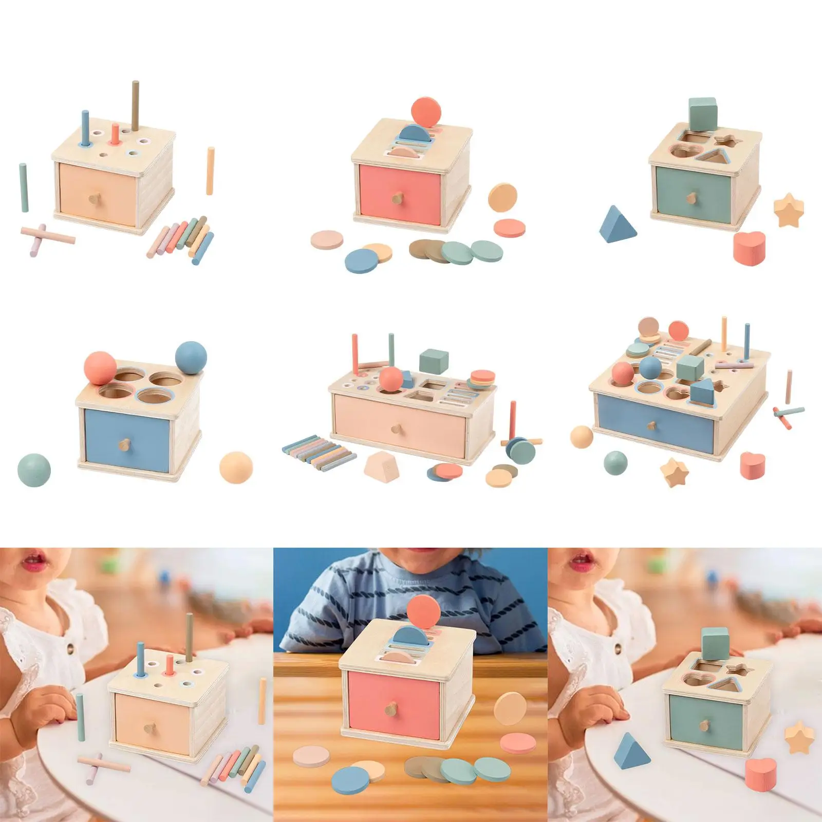 Boîte de consistance d'objets, bois, éducation précoce, trieur de formes de couleurs, jouets assortis pour enfants, garçons et filles, cadeau pour enfants