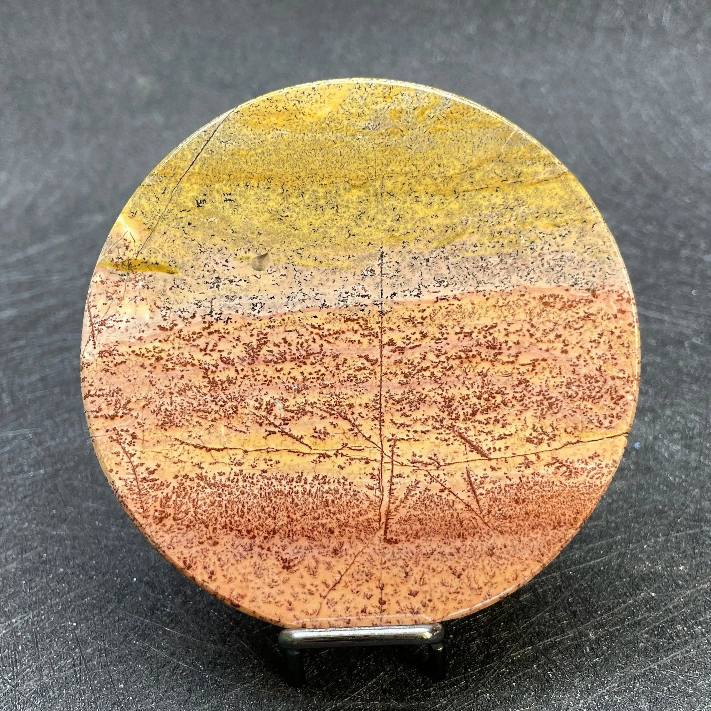 

Natural Crystal Chinese Painting Stone Petrified Slice Polished Rock Slab Decoration Stone Dish Healing Reiki Feng Shui