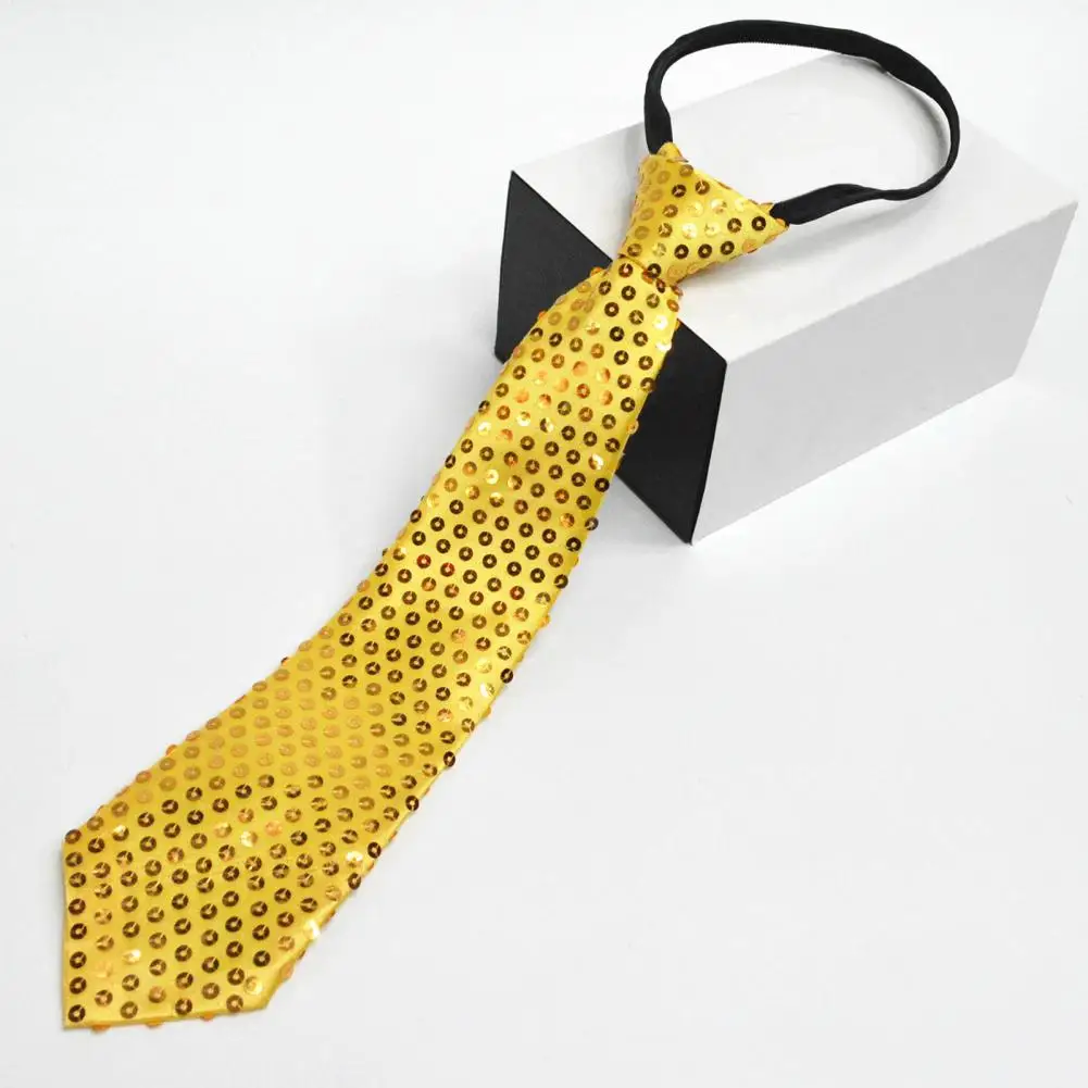 Sequined Tie Elastic Band Tie Sequin Vintage Men's Tie with Adjustable Elastic Band for Formal Business Style Lightweight Suit