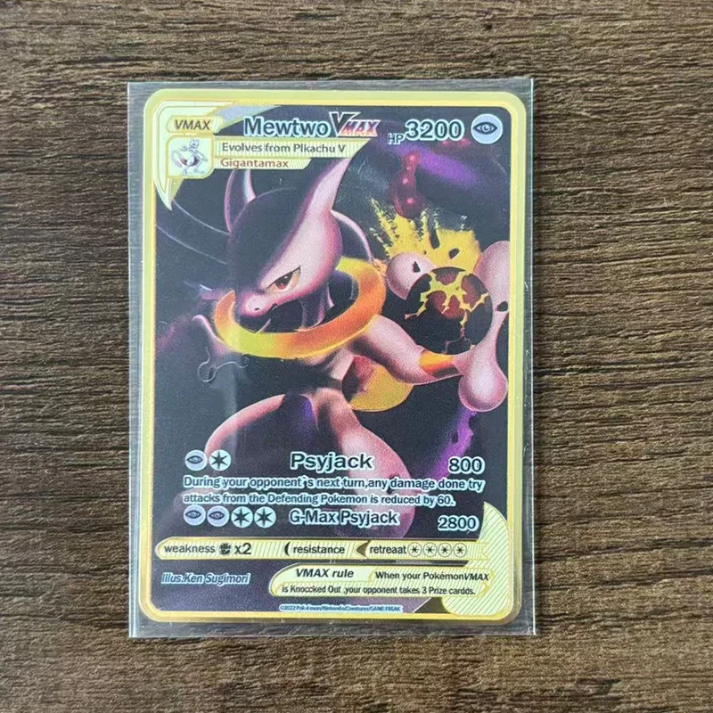 Arceus Rayquaza Punkte Metallkarte Charizard Goldene Metall-Superkarten Englische Karte Mewtwo Mega Anime-Spiel Sammlerstück Geschenk – Detail 4