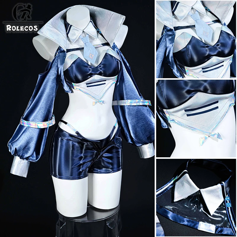 ROLECOS Game Azur Lane USS New Jersey Cosplay Costume Race Queen Black Blur Prelude Suit Women Halloween Party Role Play Uniform