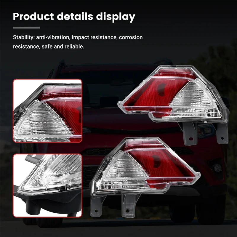 BB-For Toyota RAV4 RAV 4 2016-2018 USA نسخة مانع صدمات خلفي للسيارة ضوء الفرامل الذيل وقف الاحترار إشارة عاكس مصباح لا لمبة