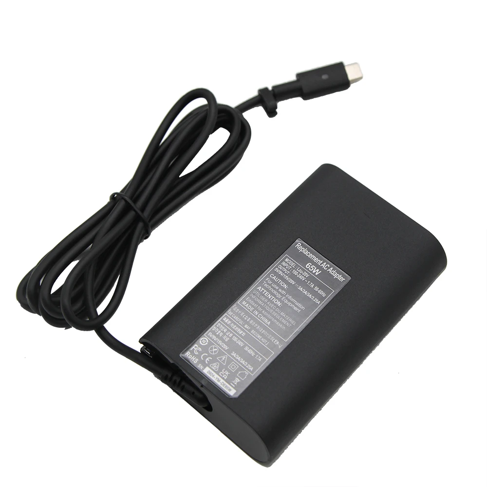 65W Type C Laptop Adapter for Dell Precision M4600 M4700 M4800 Alienware 13 R3 Charger Master G15 G16 DA180PM111